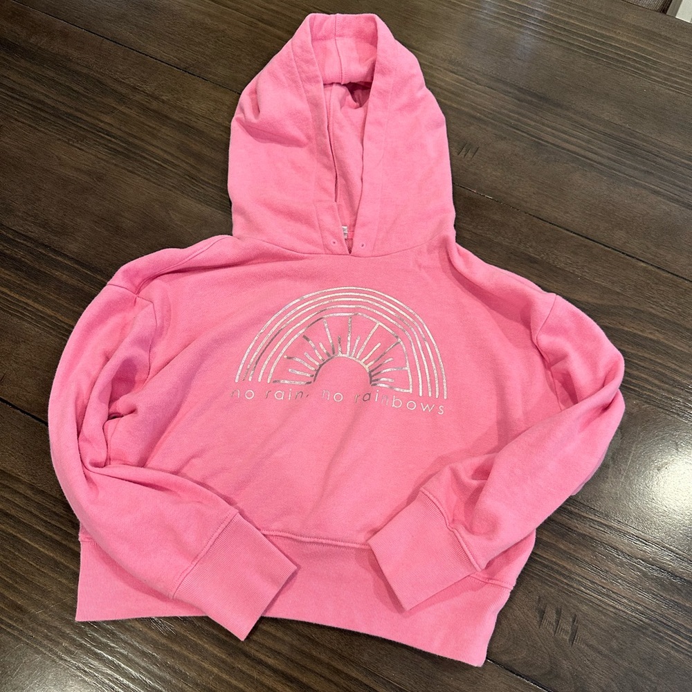 GAP KIDS PINK HOODIE SIZE L soft fuzzy and fun!
